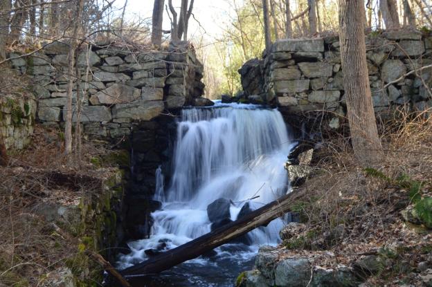 Waterfall at the ruins of Wood's factory on Whitehall Brook in Woodville